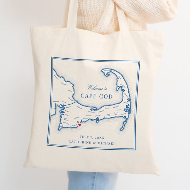 Cape Cod Hochzeits-Willkommens-Tasche Tragetasche (Custom Cape Cod tote bags are perfect wedding favors or wedding welcome bags for your guests.)