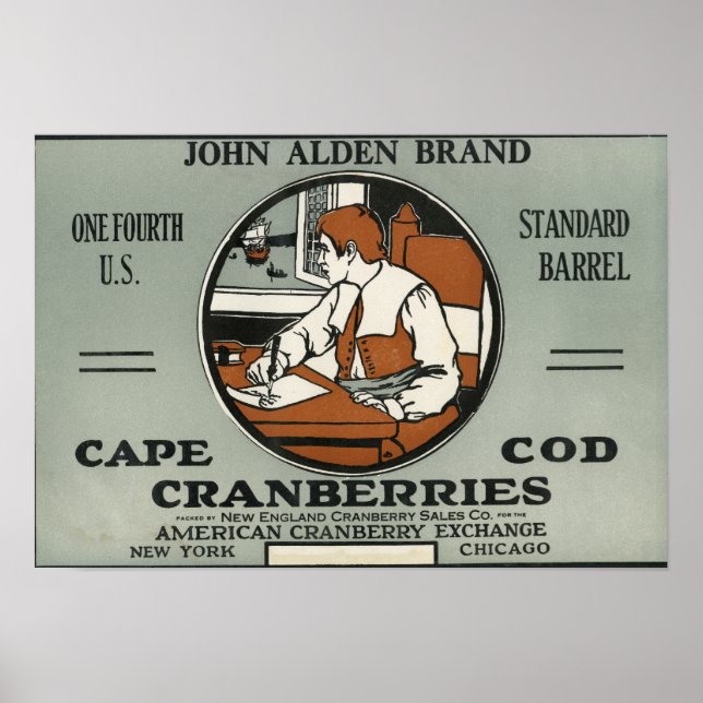 Cape Cod John Alden Brand Cranberry Label Poster (Vorne)