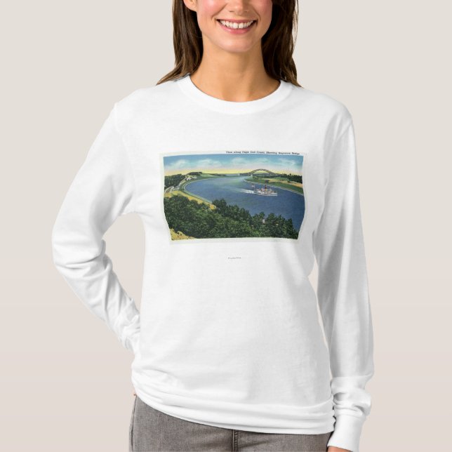 Cape Cod-Kanal-Ansicht von Sagamore Brücke T-Shirt (Vorderseite)