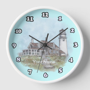 Cape Cod Lighthouse individuelle Name Clock Uhr