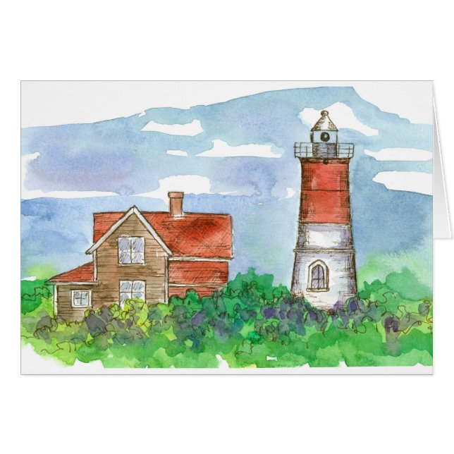 Cape Cod Lighthouse Sketch Blank (Vorderseite (Horizontal))