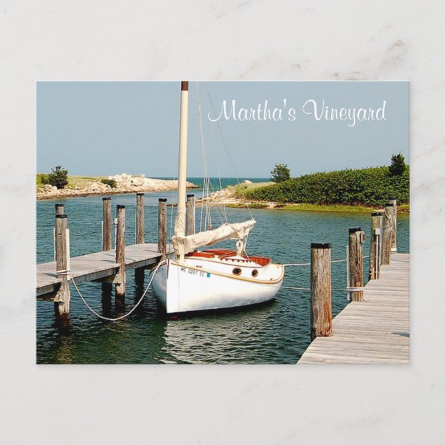Cape Cod MA Martha's Vineyard Harbour Post Card Postkarte (Vorderseite)