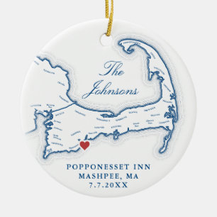 Cape Cod MA Wedding Foto Erstes Weihnachtsfest Keramik Ornament
