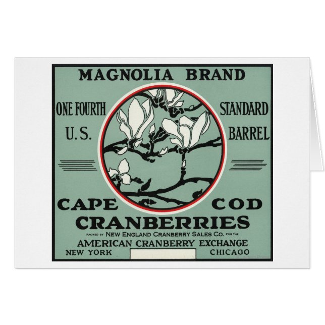 Cape Cod Magnolia Marke Cranberry Label (Vorderseite (Horizontal))