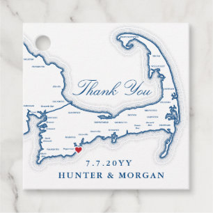 Cape Cod Map Navy Blue Wedding Geschenkanhänger