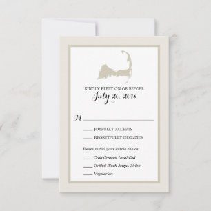 Cape Cod Map RSVP-Menü Hochzeiten RSVP Karte