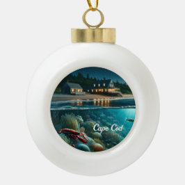 Cape Cod Marine Beach House Weihnachtsdekoration Keramik Kugel-Ornament