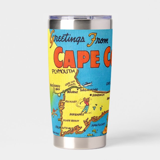 Cape Cod Mass Karte Isolierter Becher (Vorderseite)