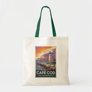 Cape Cod Massachusetts Illustration Reise Kunst Tragetasche