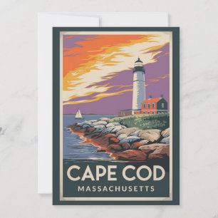 Cape Cod Massachusetts Illustration Reisen Einladung