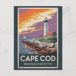 Cape Cod Massachusetts Illustration Reisen Postkarte