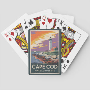 Cape Cod Massachusetts Illustration Reisen Spielkarten