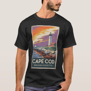 Cape Cod Massachusetts Illustration Reisen T-Shirt