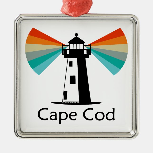 Cape Cod Massachusetts Leuchtturm Regenbogen Ornament Aus Metall (Vorne)
