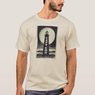 Cape Cod Massachusetts Lighthouse Moon T-Shirt