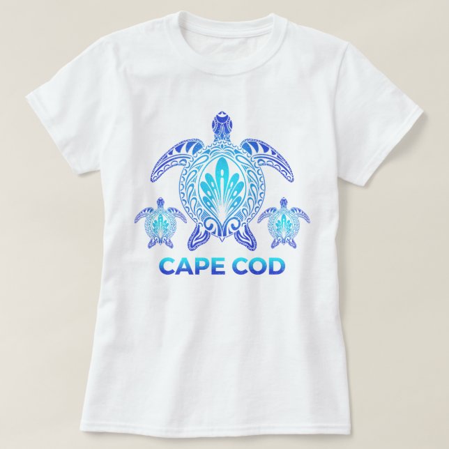 Cape Cod Massachusetts MA Blue Sea Turtle Souvenir T-Shirt (Design vorne)
