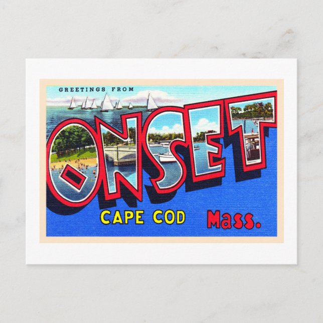 Cape Cod Massachusetts MA Vintage Postkarte (Vorderseite)
