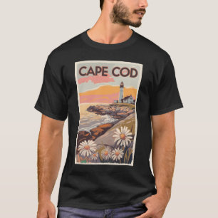 Cape Cod Massachusetts Malerische Reise Kunst Retr T-Shirt
