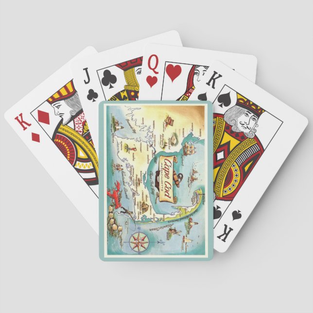 Cape Cod Massachusetts Map Playing Cards Spielkarten (Rückseite)