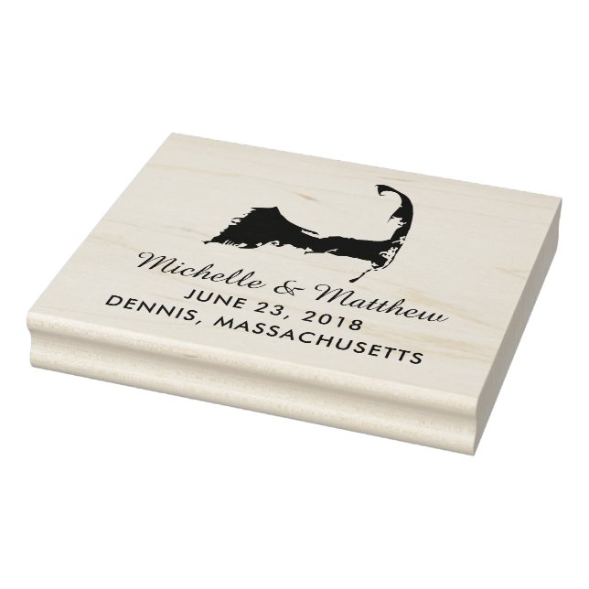 Cape Cod Massachusetts Map Wedding Save the Date Gummistempel (Stempel)