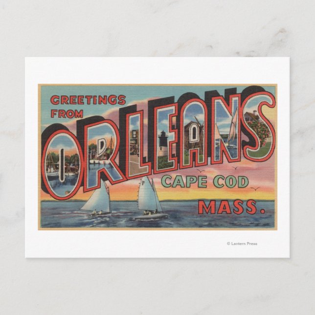 Cape Cod, Massachusetts (Orleans) Postkarte (Vorderseite)