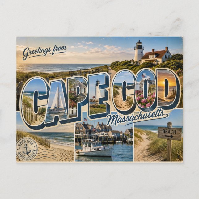 Cape Cod, Massachusetts Postkarte (Vorderseite)