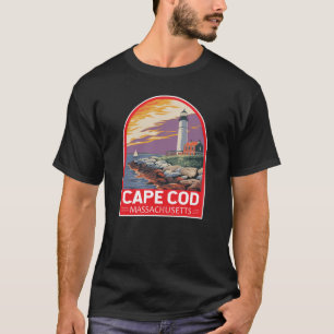 Cape Cod Massachusetts Reise Kunst Emblem T-Shirt