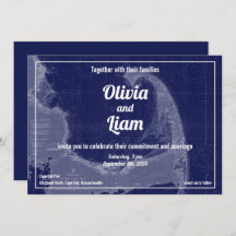 Cape Cod Massachusetts Vintage Karte Einladung Hoc