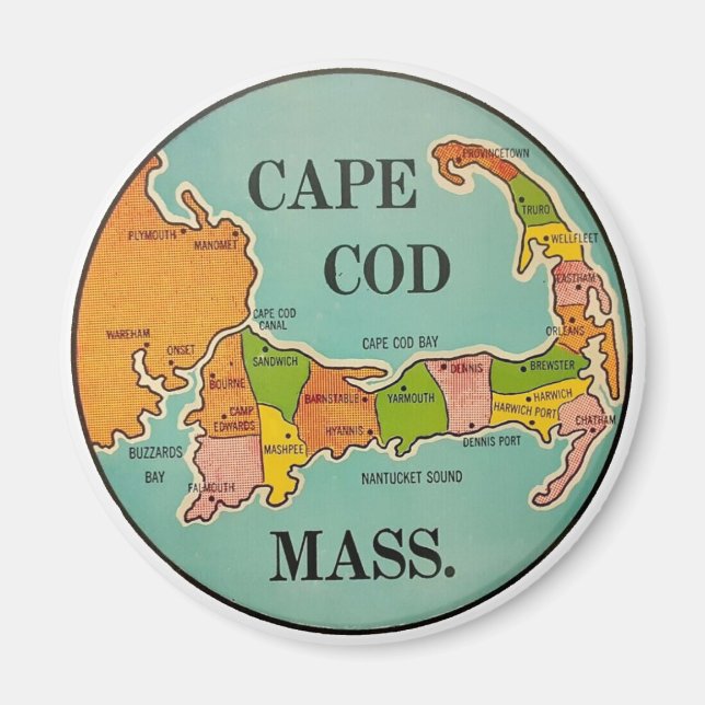 Cape Cod Massachusetts Vintage Reise Magnet (Vorne)