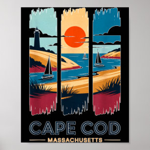 Cape Cod Massachusetts Vintage Reise Segelboot Str Poster