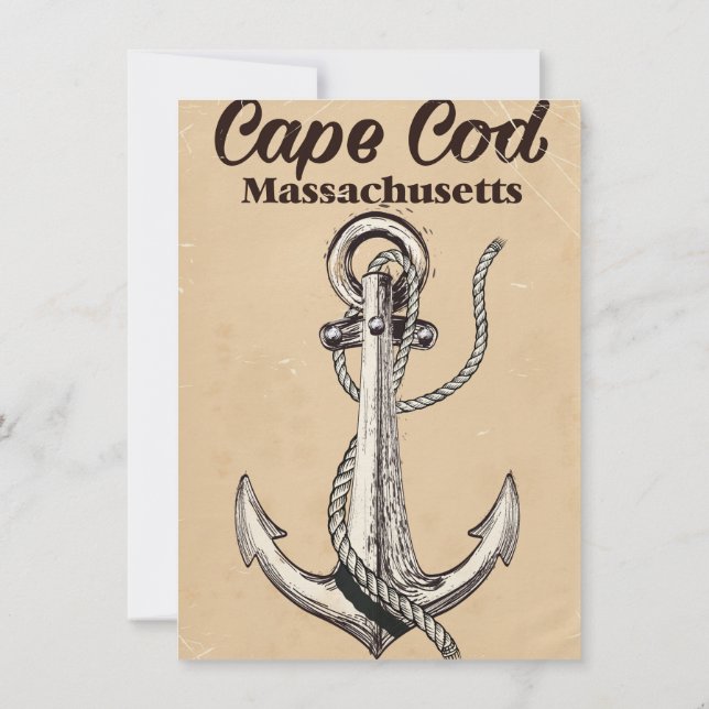 Cape Cod Massachusetts Vintage Reiseplakat Einladung (Rückseite)