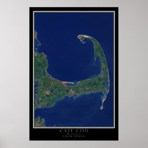 Cape Cod Massachusetts von Space Satellite Map Poster