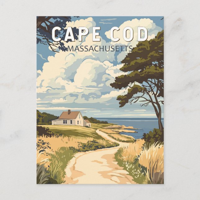 Cape Cod Massachusetts Wandern Vintag Postkarte (Vorderseite)