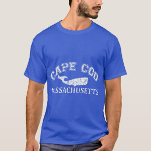 Cape Cod Massachusetts Whale Silhouette Vintag Di T-Shirt