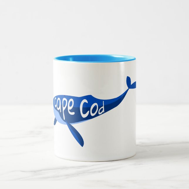 Cape Cod Massachusetts Whale Zweifarbige Tasse (Mittel)