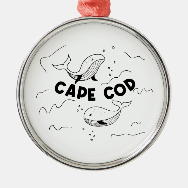 Cape Cod Massachusetts Whales Ornament Aus Metall (Vorne)