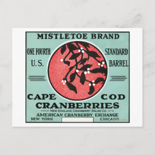 Cape Cod Mistletoe Markenbezeichnungen Cranberry L Postkarte