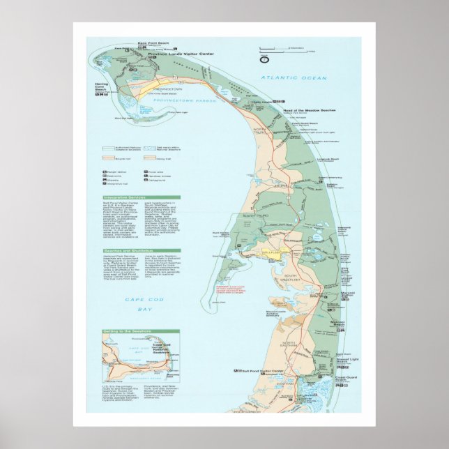 Cape Cod National Seashore Map (1997) Poster (Vorne)