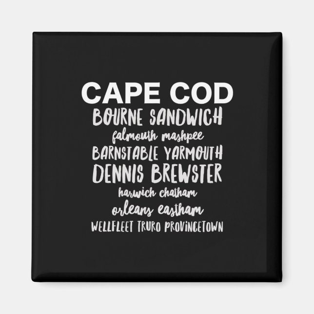 Cape Cod Orte Provincetown Rnstable Bourne Dennis Magnet (Vorne)