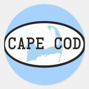 Cape-Cod-Oval Runder Aufkleber