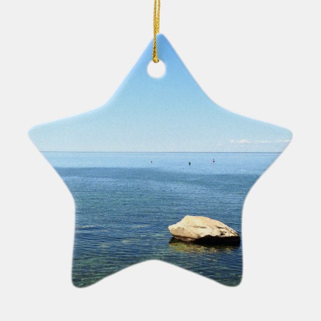 Cape Cod-Ozean-Weihnachtsverzierung Keramikornament (Vorne)
