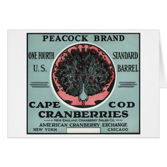 Cape Cod Peacock Marke Cranberry Label (Vorderseite (Horizontal))