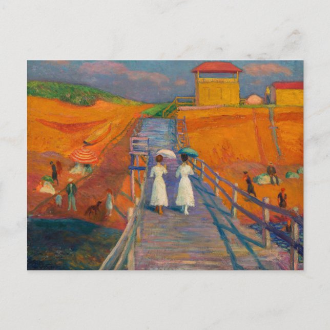 Cape Cod Pier von William Glackens Vintag Postkarte (Vorderseite)