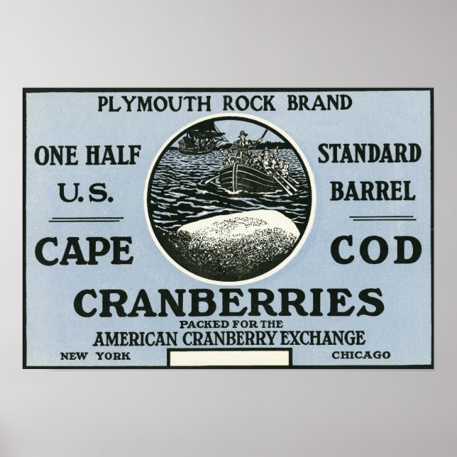 Cape Cod Plymouth Rock Brand Cranberry Label Poster (Vorne)
