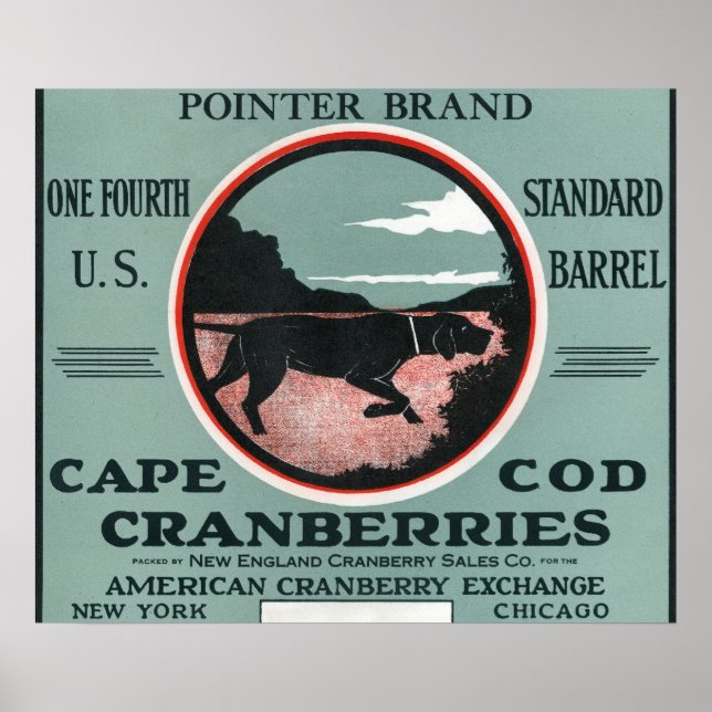 Cape Cod Pointer Markenbezeichnungen Cranberry Lab Poster (Vorne)