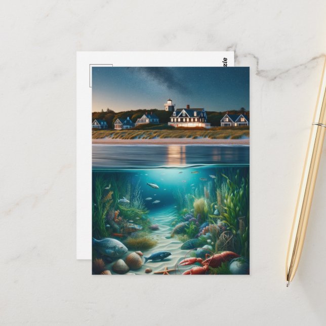 Cape Cod Postkarte (Vorderseite/Rückseite Beispiel)