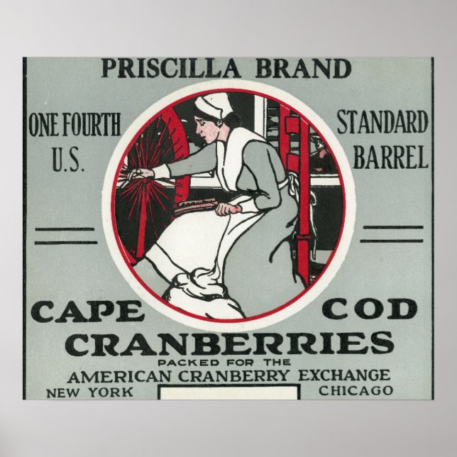 Cape Cod Priscilla Marke Cranberry Label Poster (Vorne)