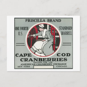 Cape Cod Priscilla Marke Cranberry Label Postkarte