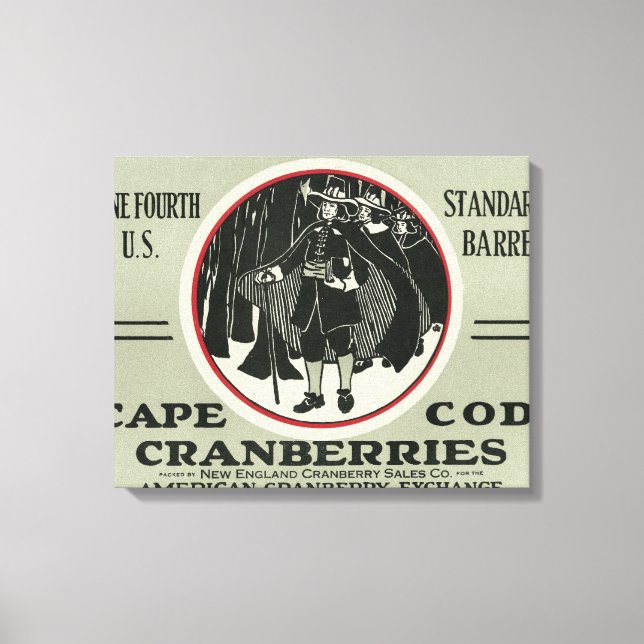 Cape Cod Puritan Brand Cranberry Label Leinwanddruck (Vorderseite)