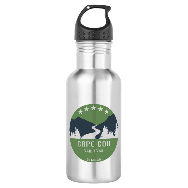 Cape Cod Rail Trail Edelstahlflasche (Vorderseite)